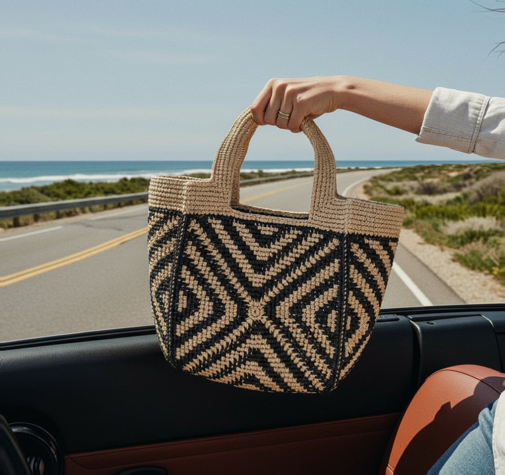 Black & White Geometry Mini Tote