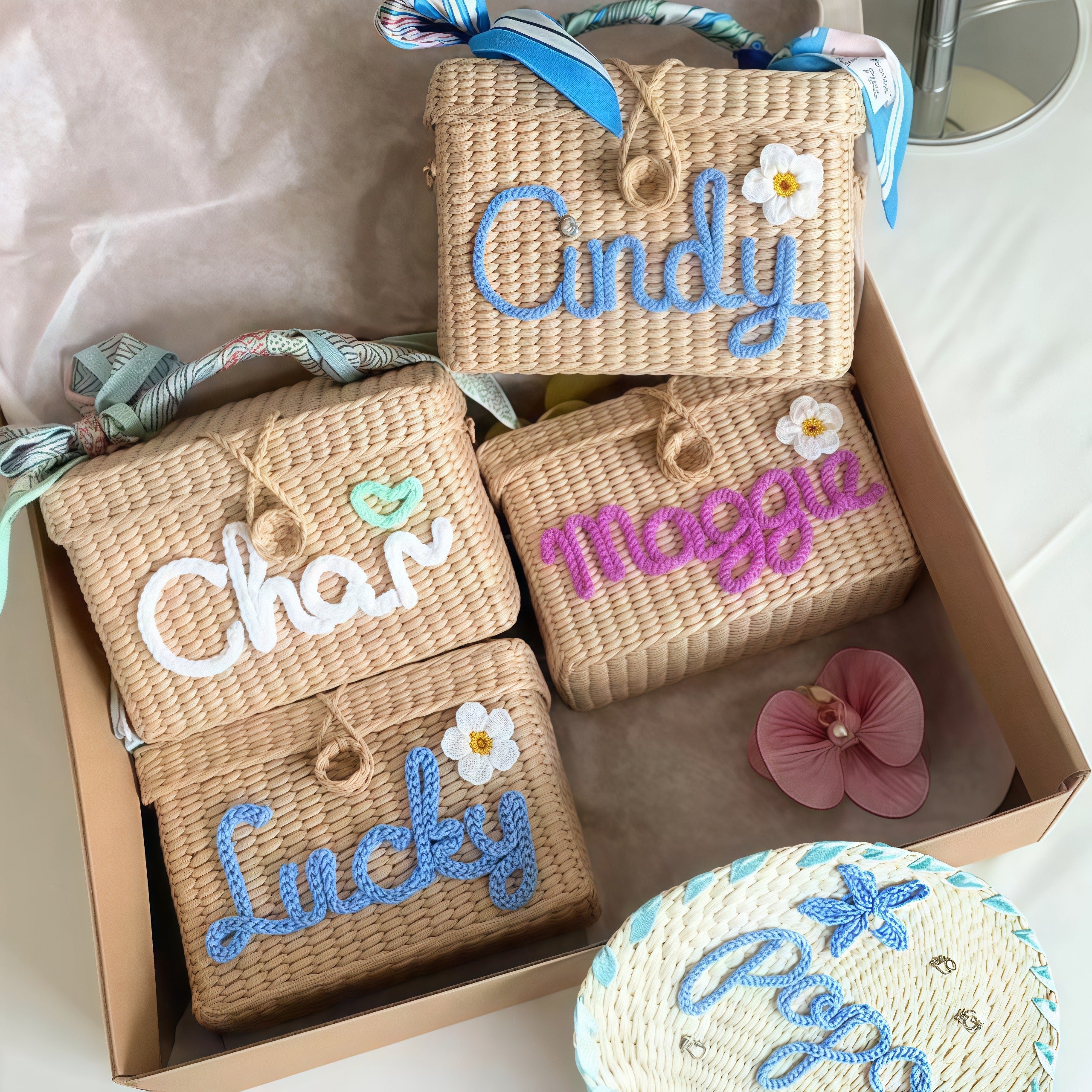 Handwoven Button Box Bag