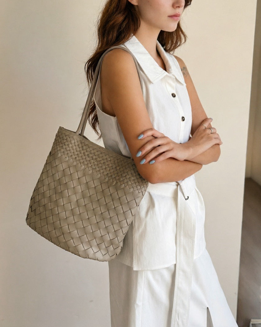 Mira Woven Bucket Bag