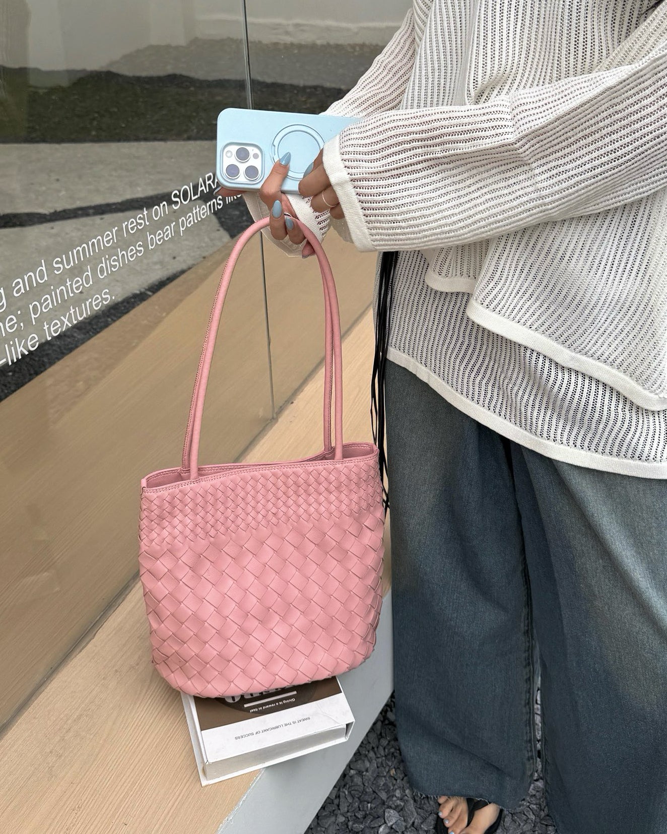 Mira Woven Bucket Bag
