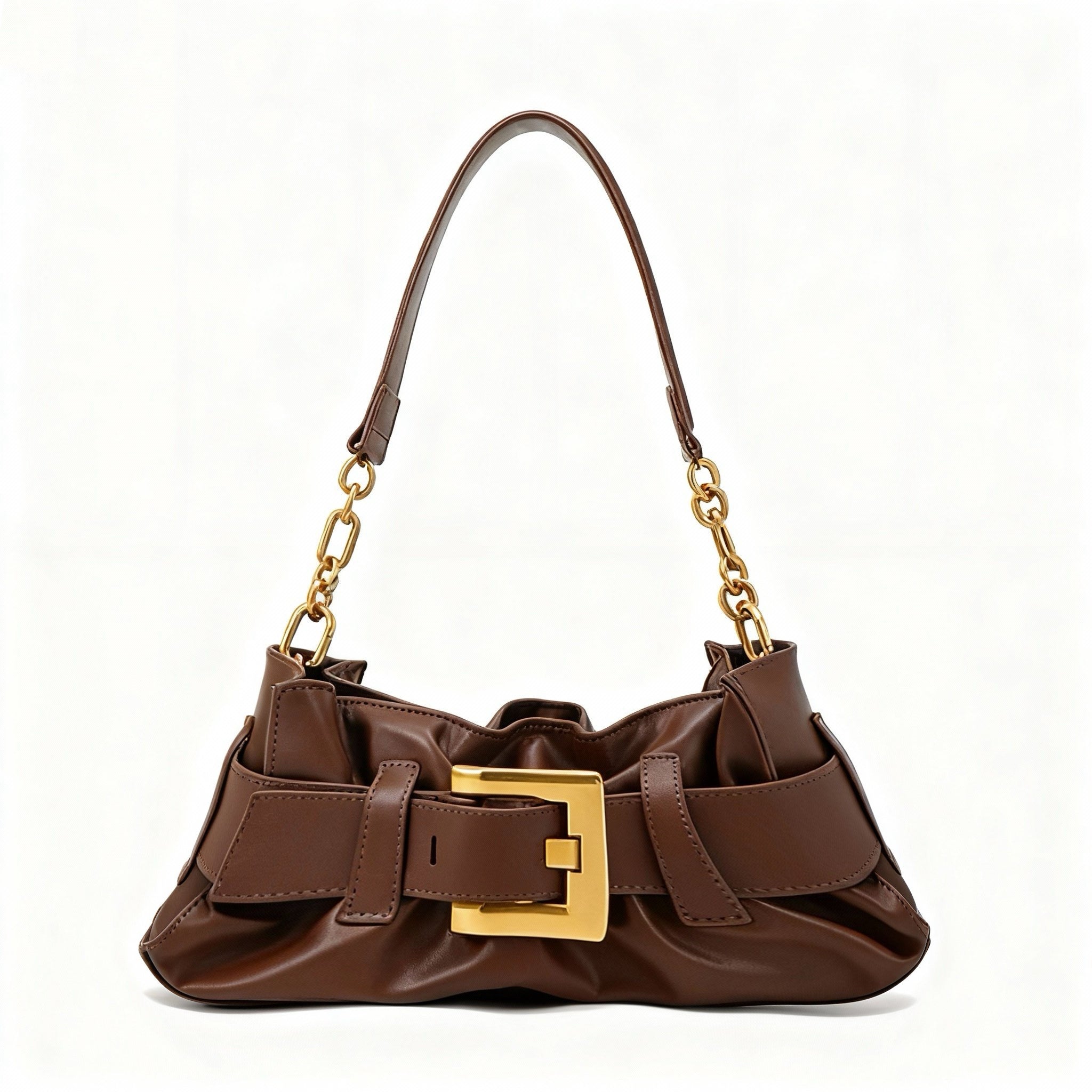 Ruffle Buckle Cloud Satchel