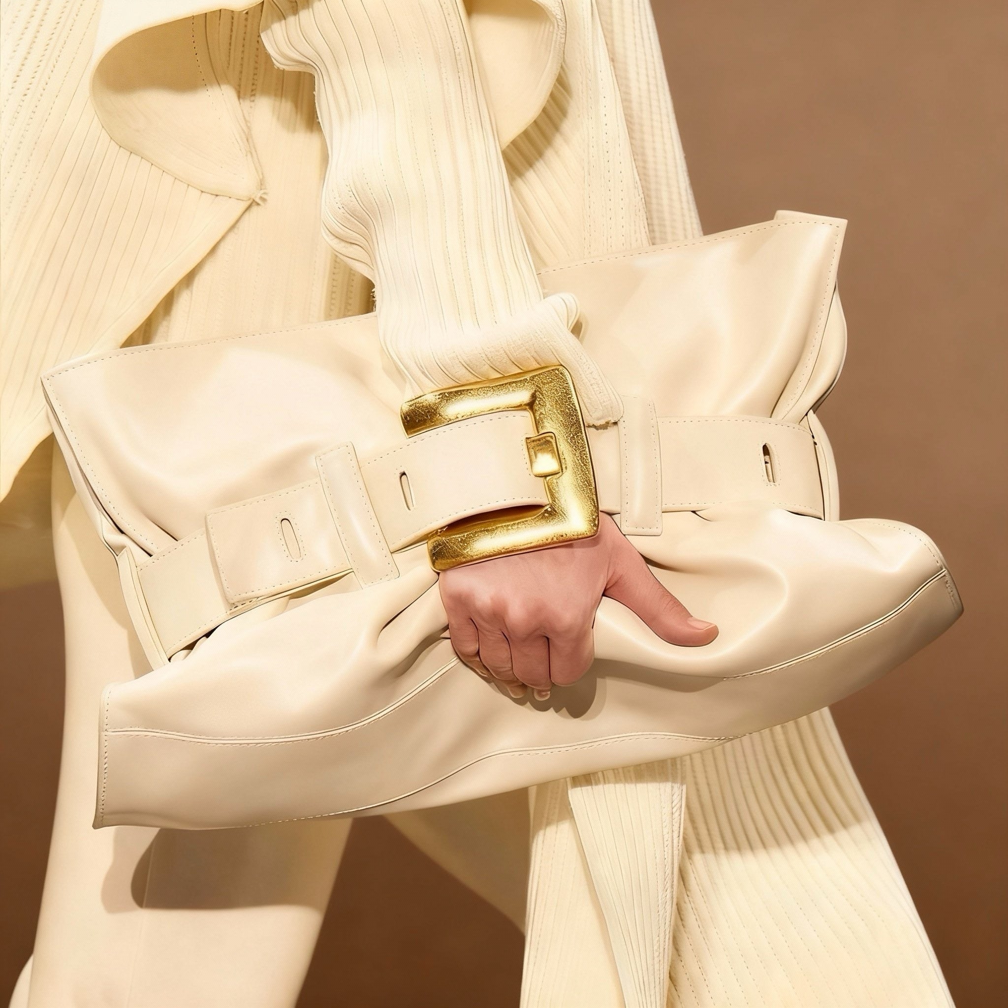 Ruffle Buckle Cloud Satchel