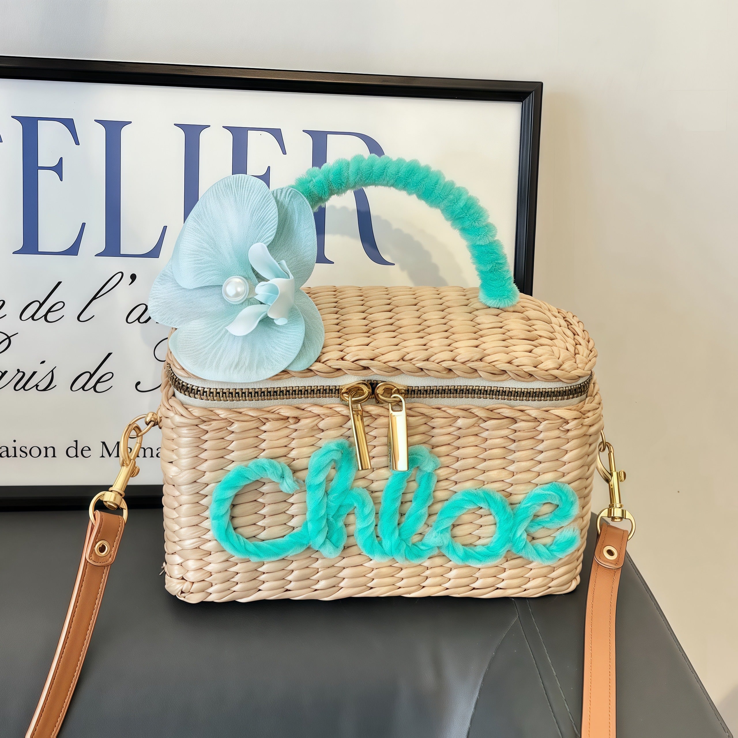 Handwoven Zipper Box Bag