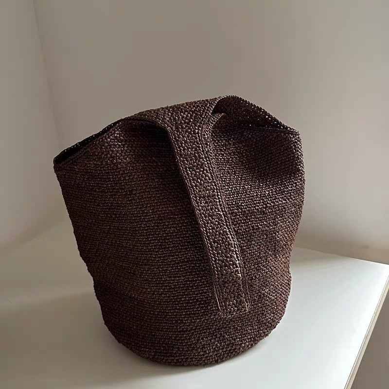 Handmade Raffia Bucket Bag