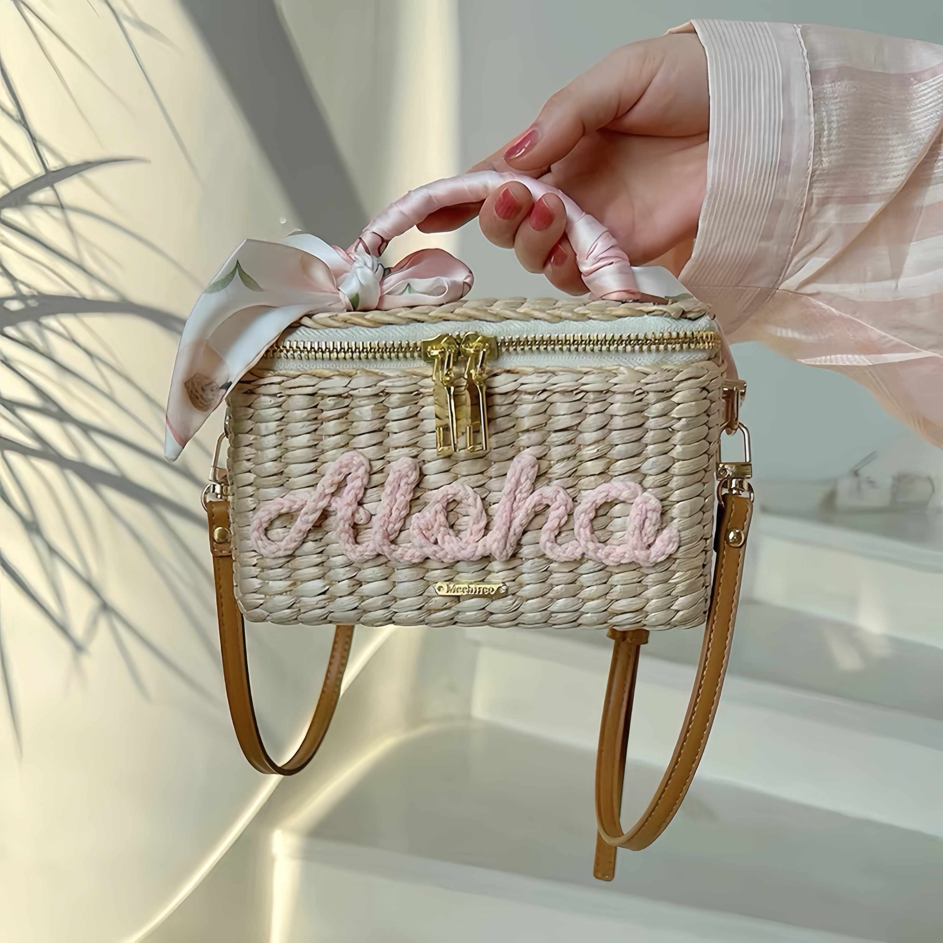 Handwoven Zipper Box Bag