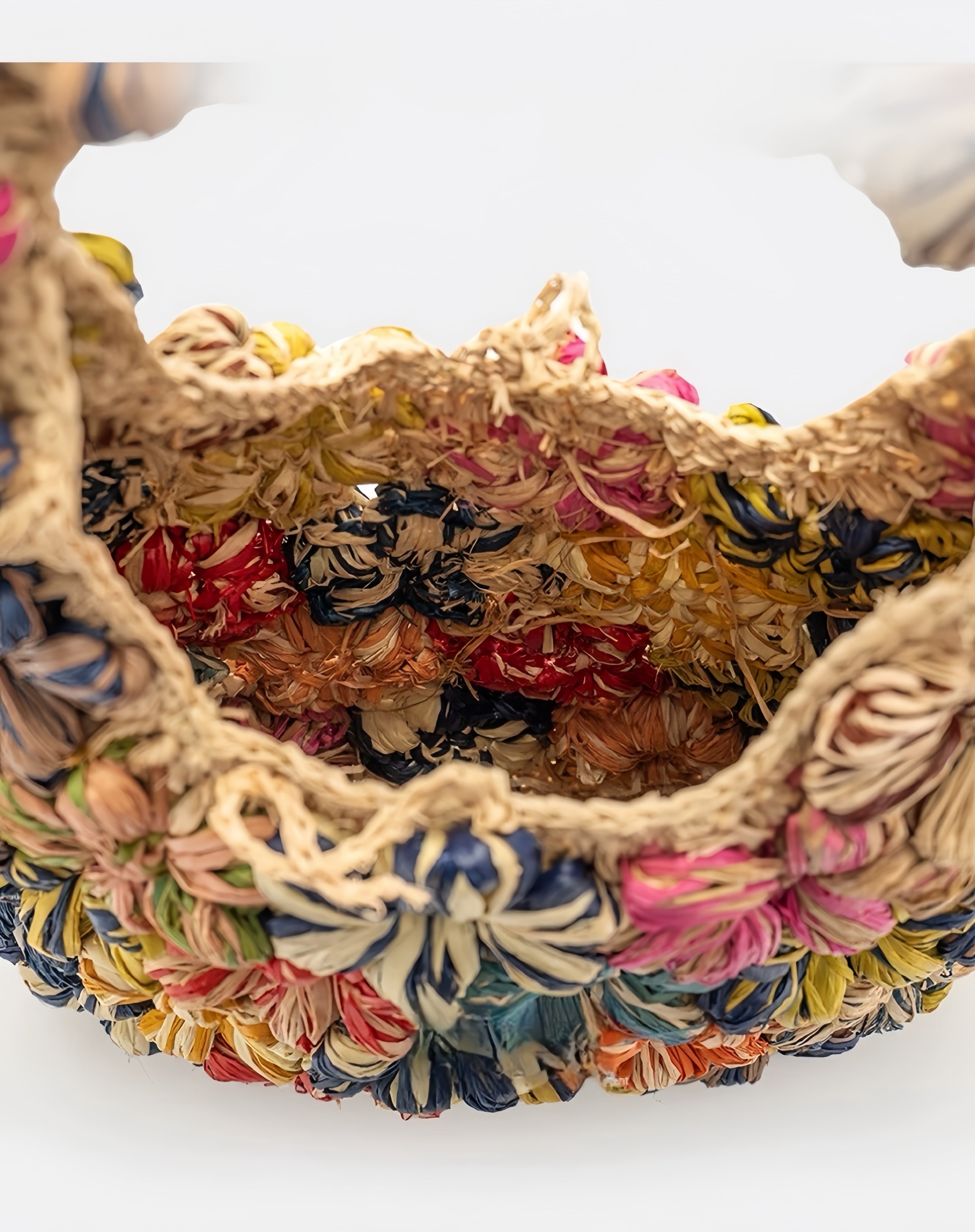 3D Color-Block Floral Tote Bag