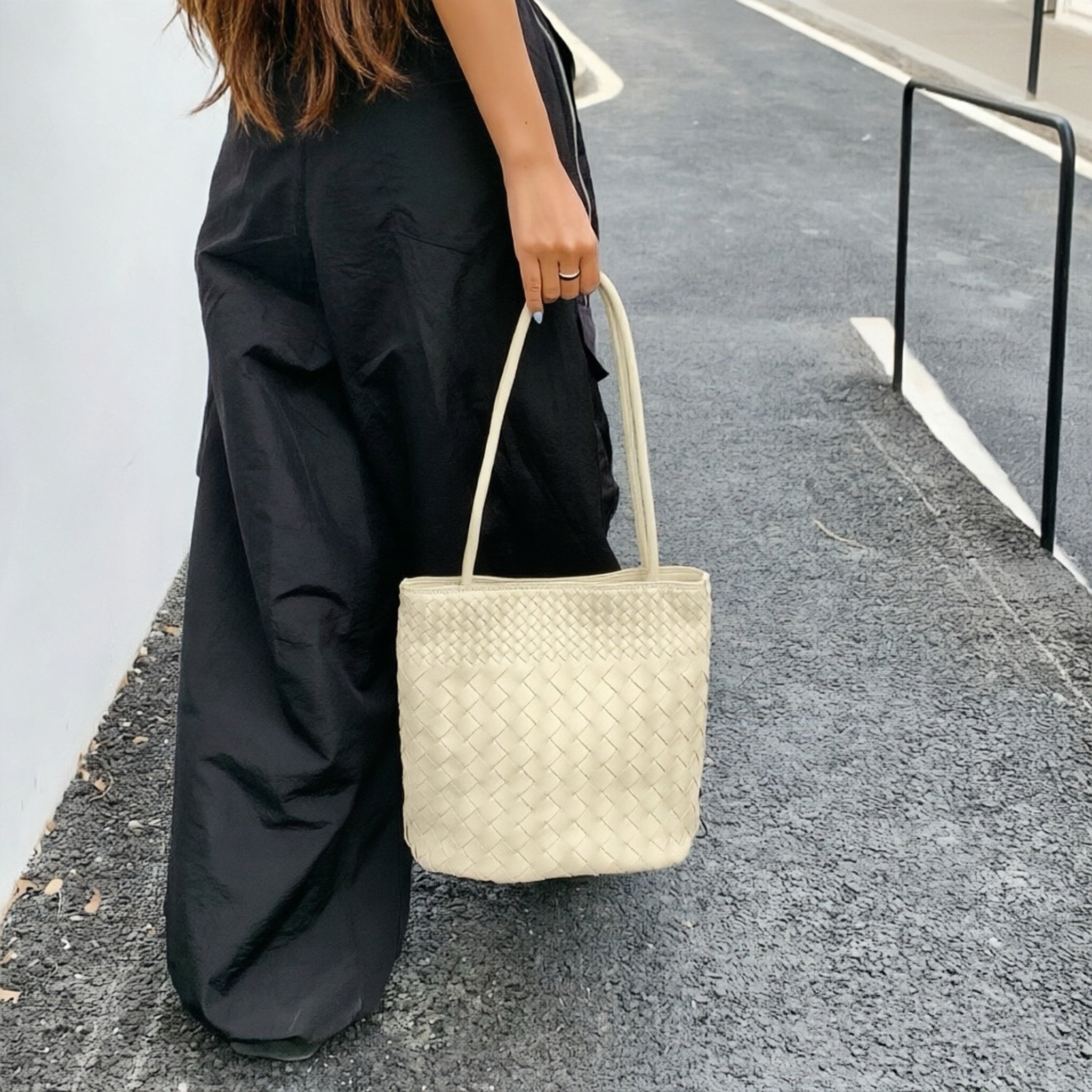 Mira Woven Bucket Bag
