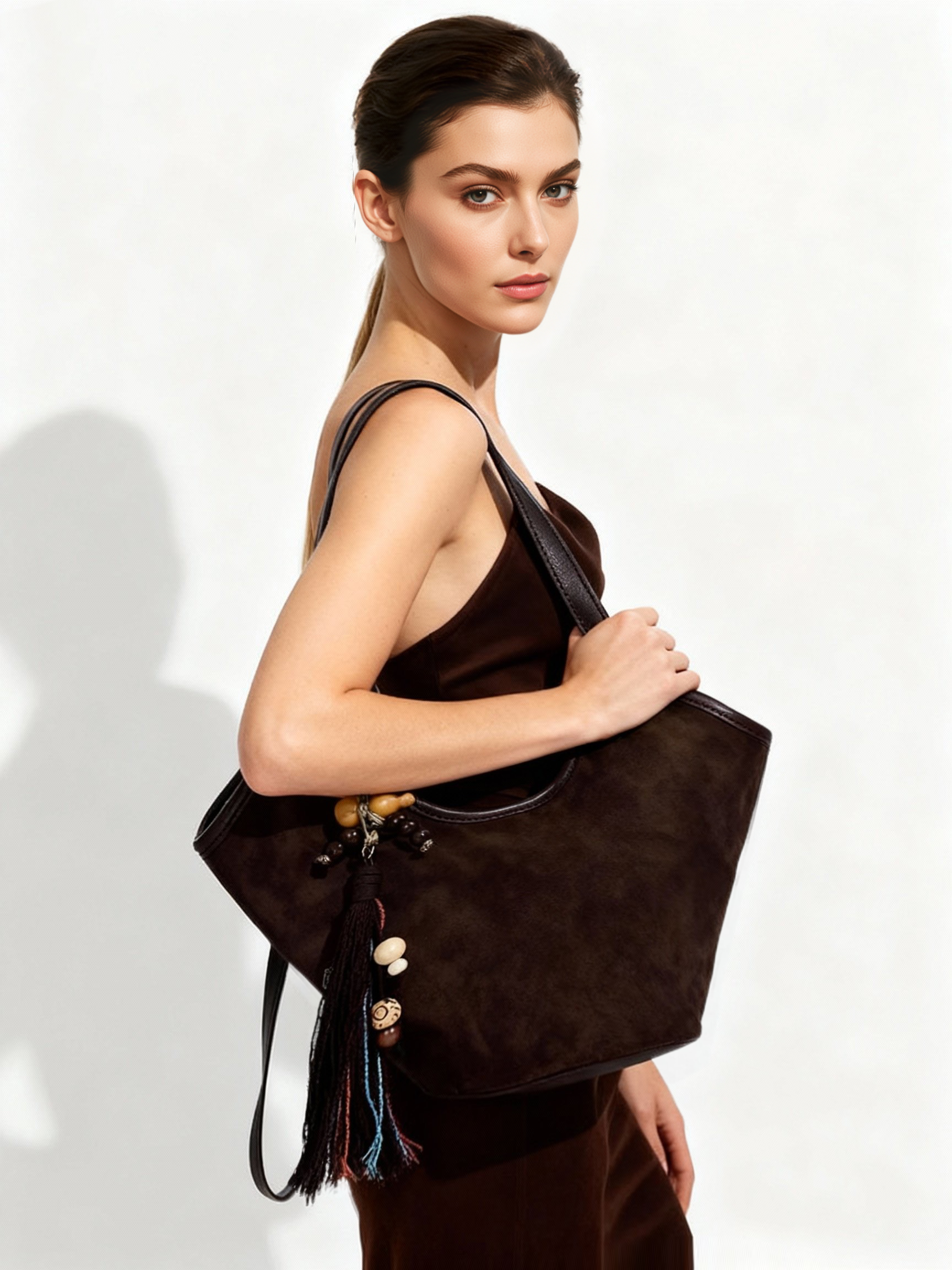 VintageSuede Crescent Bag