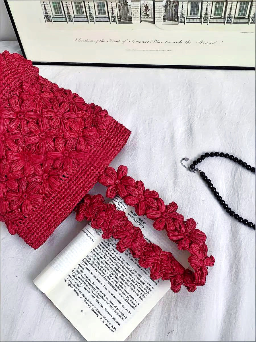 French Handmade Raffia Bucket Bag