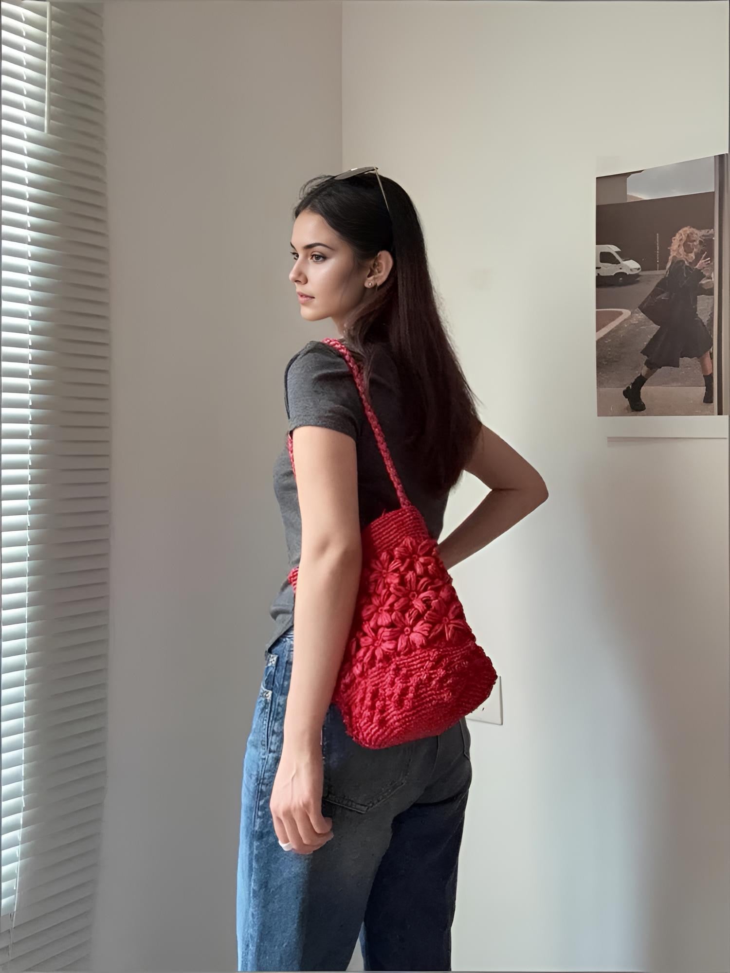French Handmade Raffia Bucket Bag