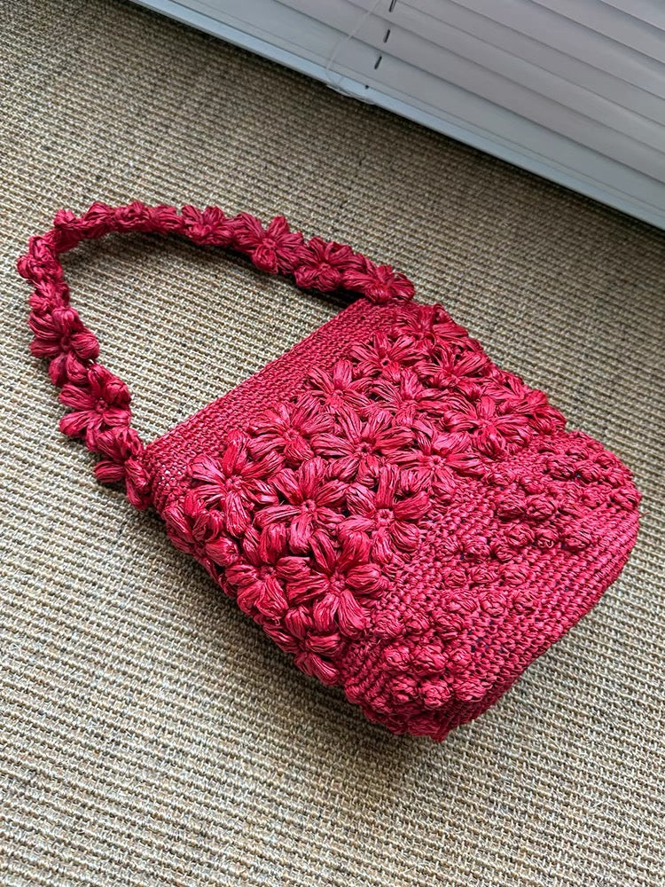 French Handmade Raffia Bucket Bag