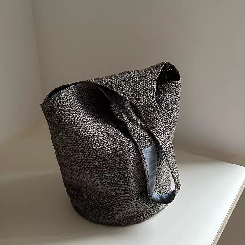 Handmade Raffia Bucket Bag