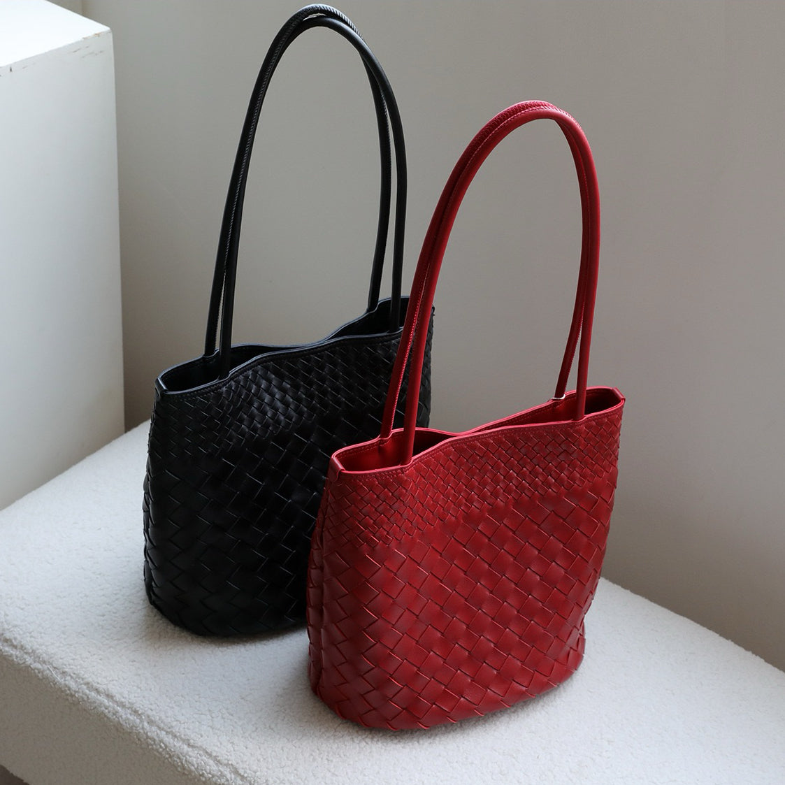 Mira Woven Bucket Bag