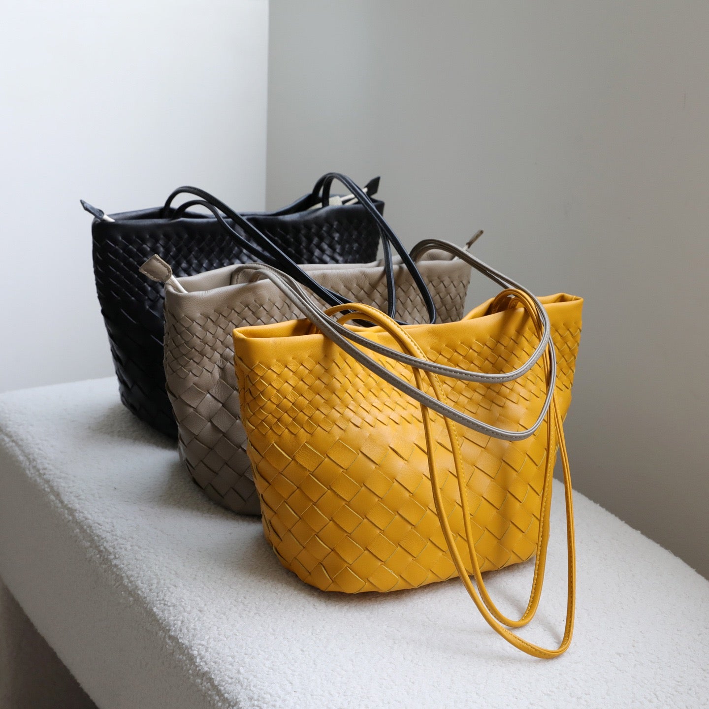 Mira Woven Bucket Bag