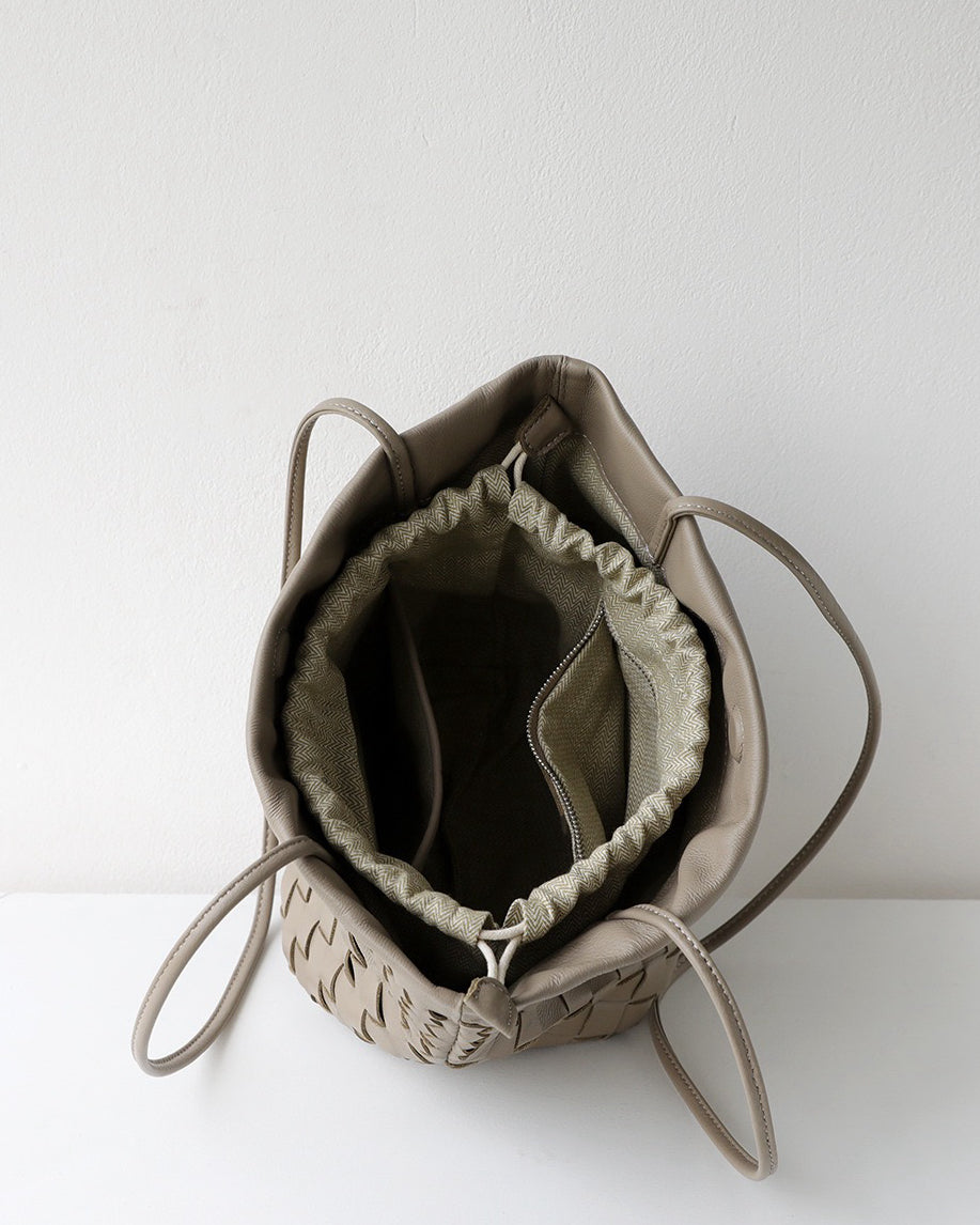 Mira Woven Bucket Bag