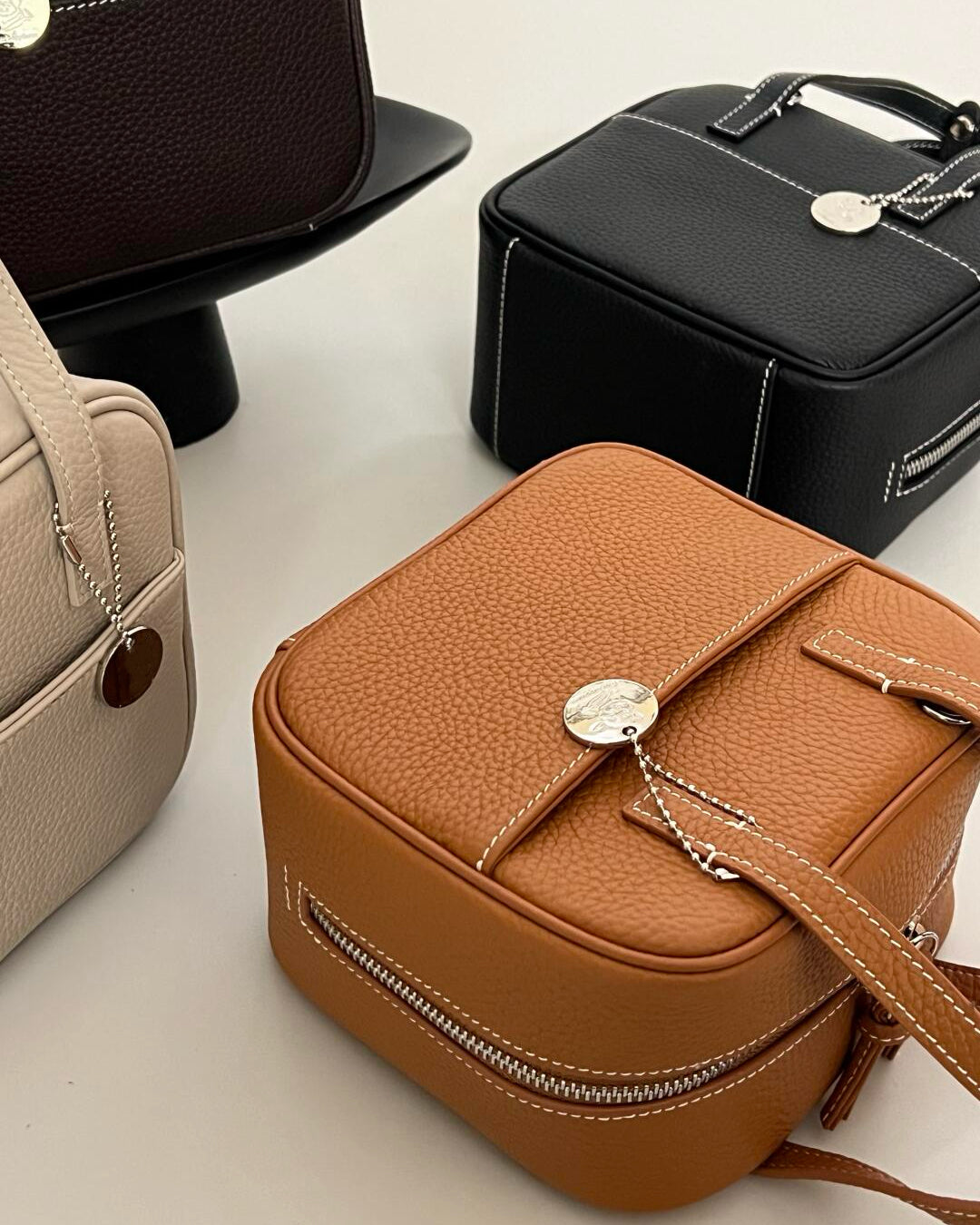 Structured Mini Boston Bag for Women | Pop-Lined Toast Bag