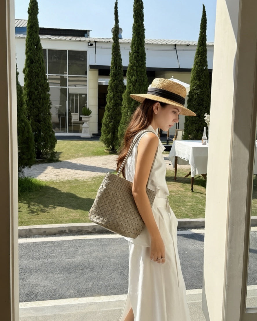 Mira Woven Bucket Bag