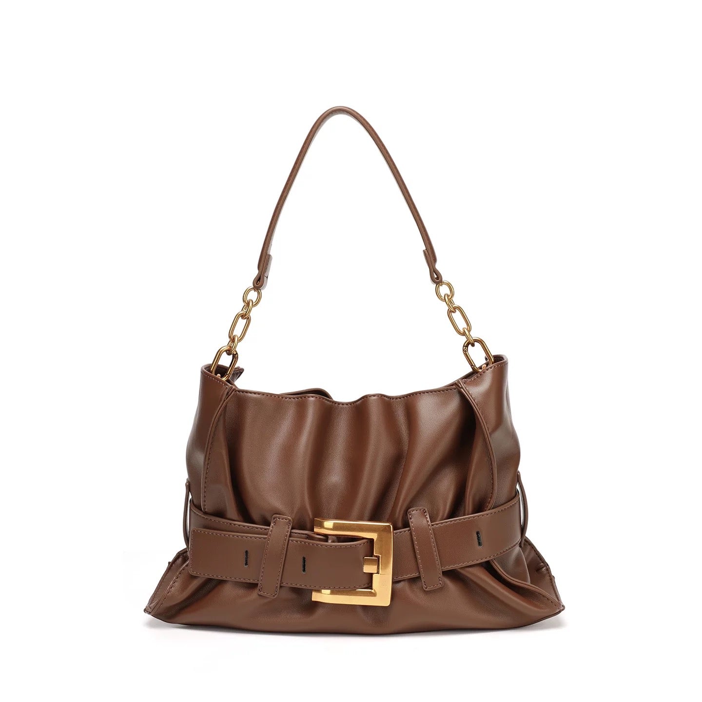 Ruffle Buckle Cloud Satchel