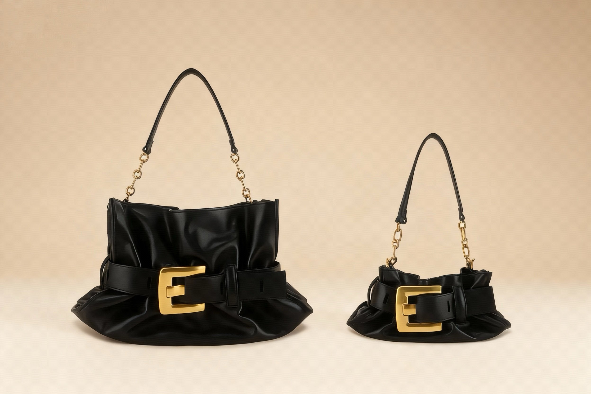 Ruffle Buckle Cloud Satchel