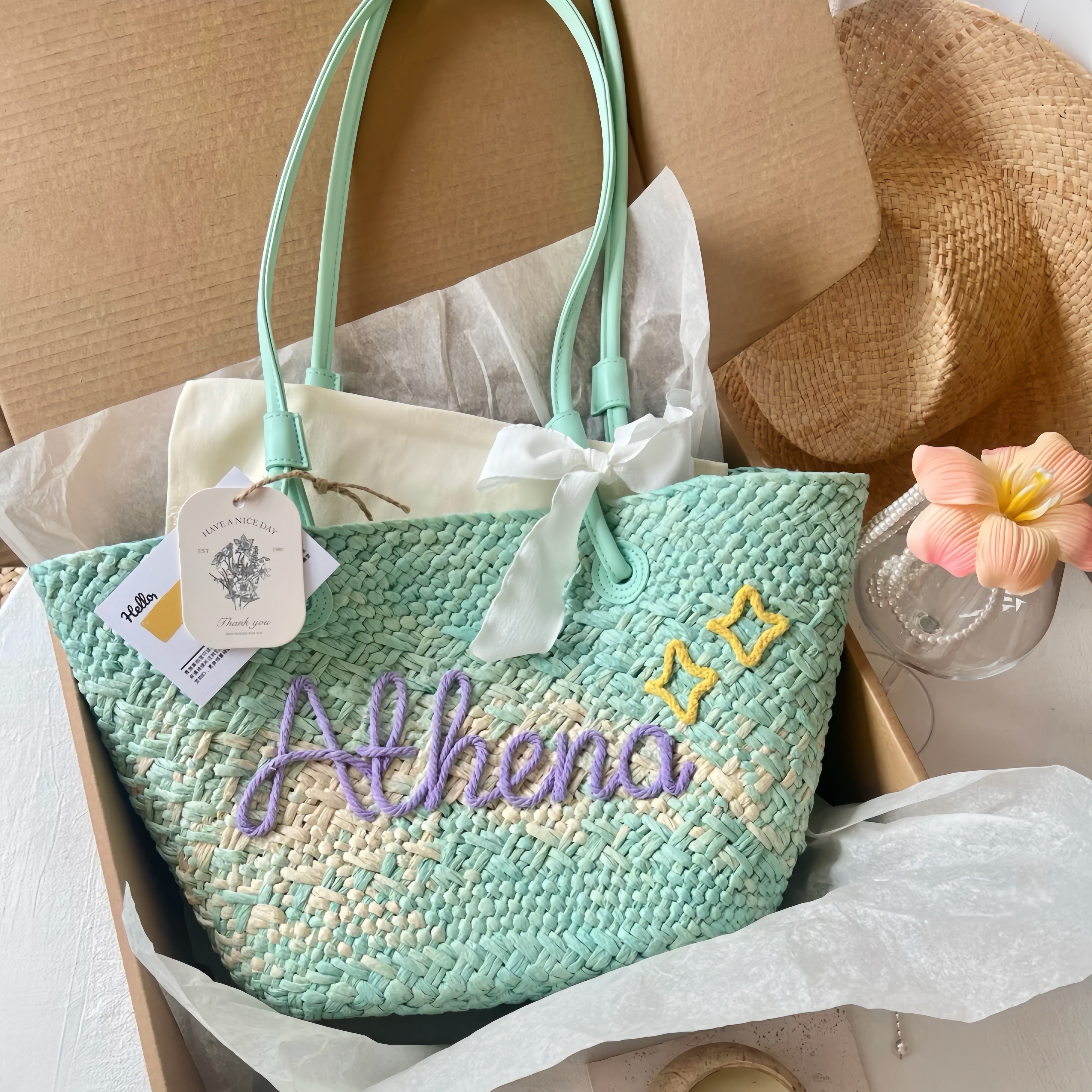 Handwoven Mint Mambo Bag