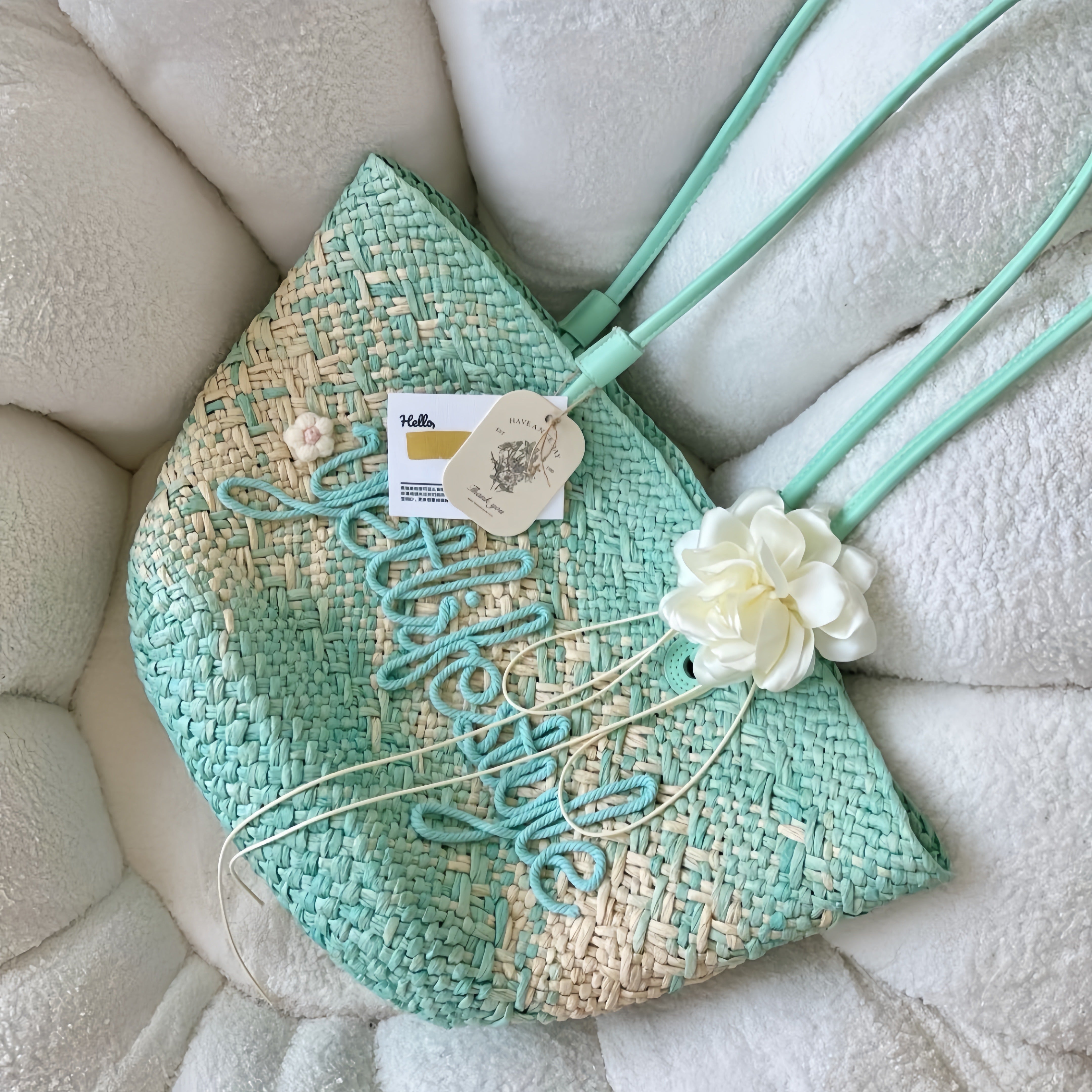 Handwoven Mint Mambo Bag