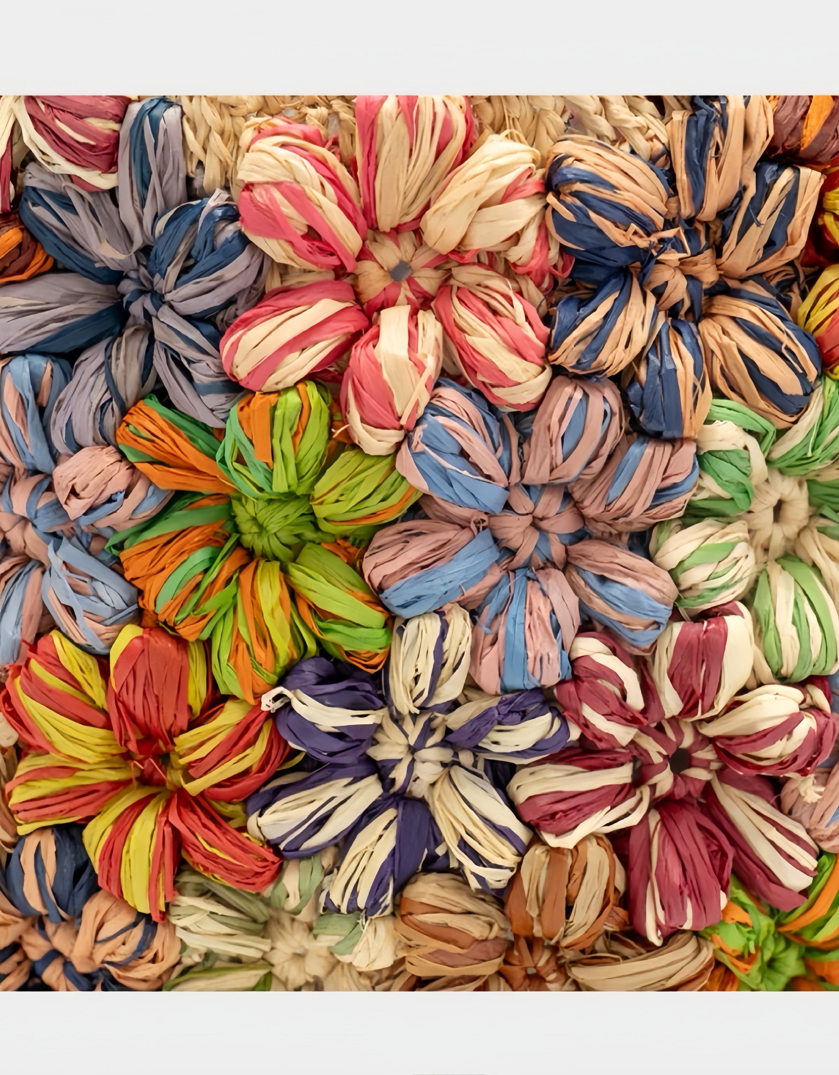 3D Color-Block Floral Tote Bag