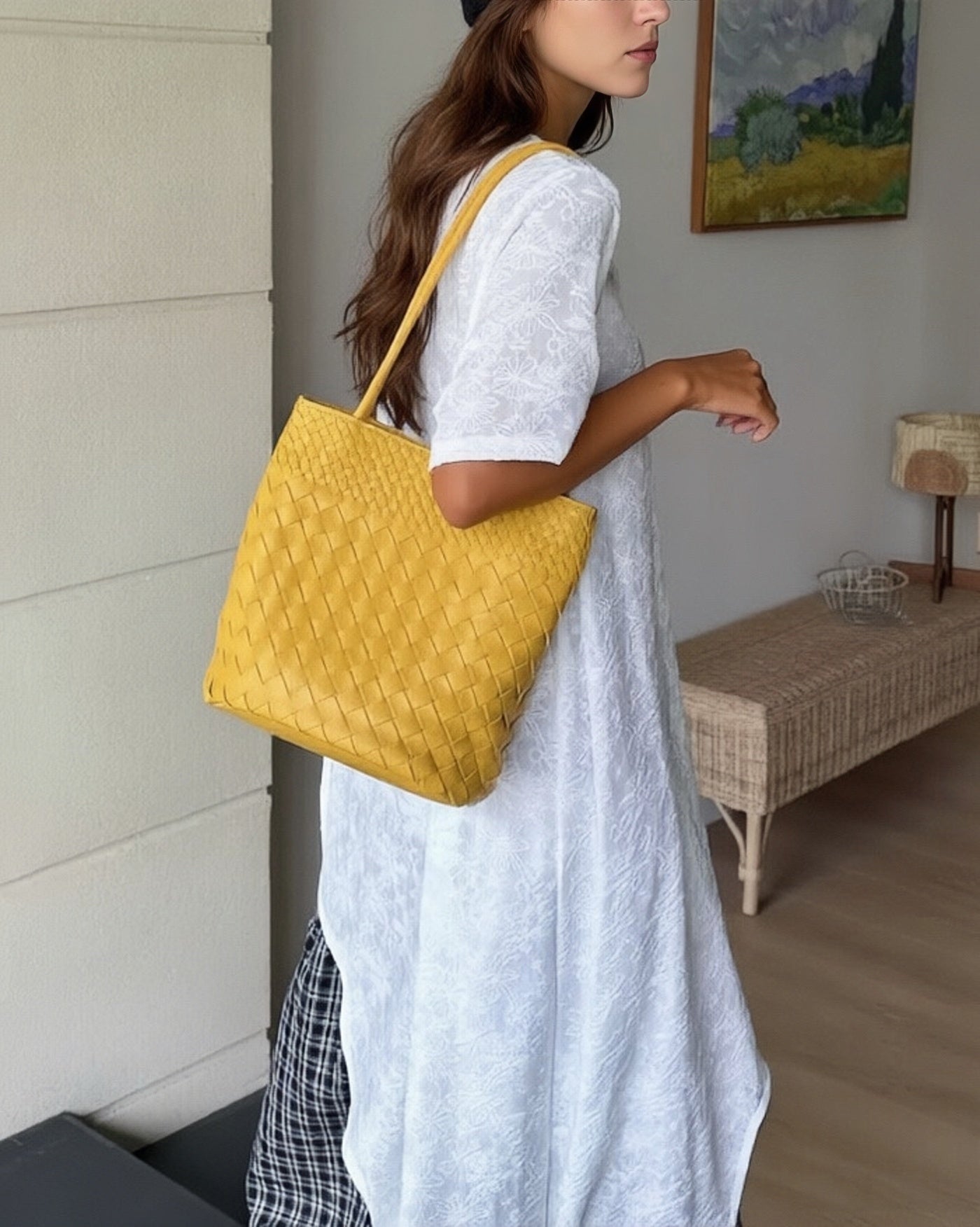 Mira Woven Bucket Bag