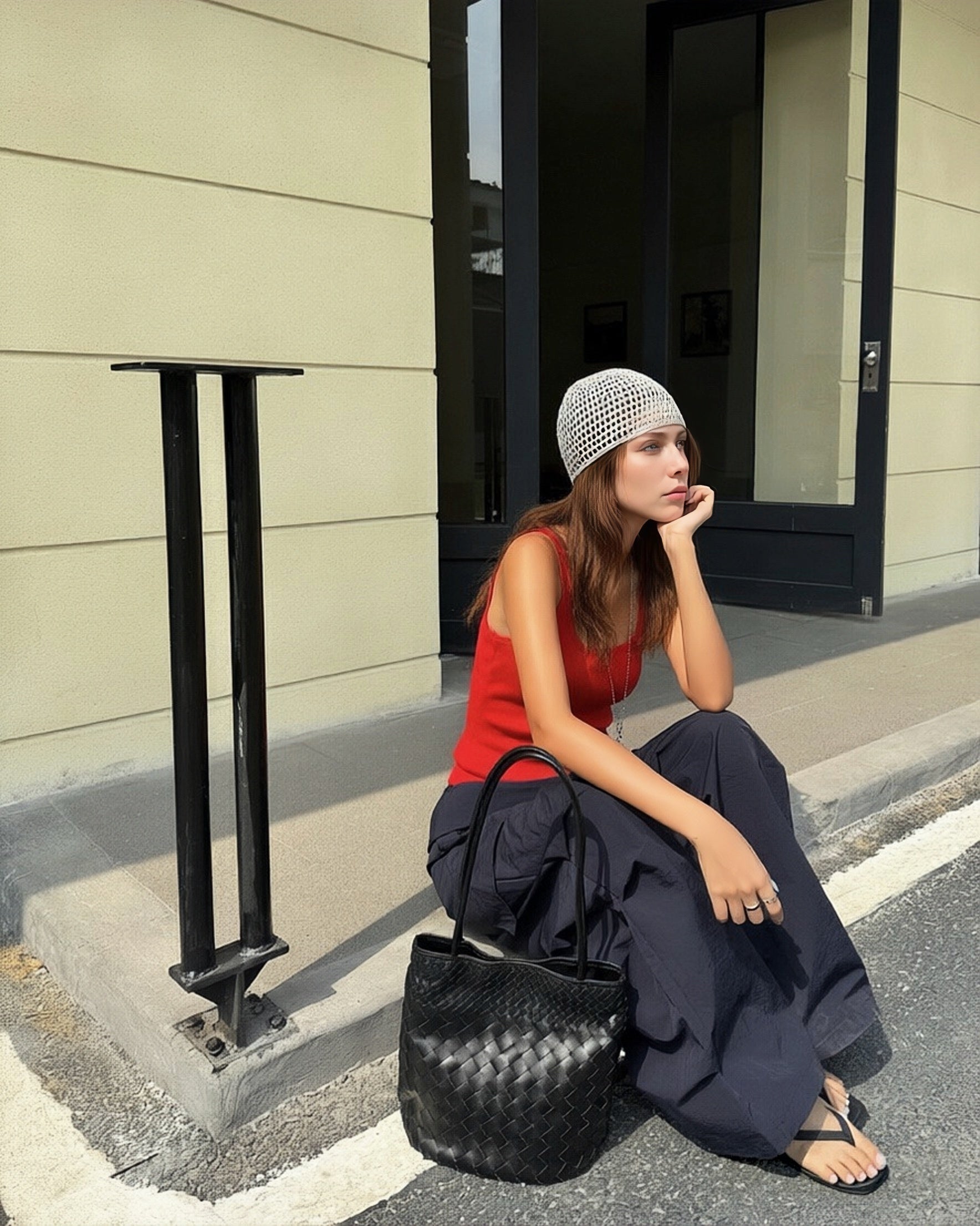 Mira Woven Bucket Bag