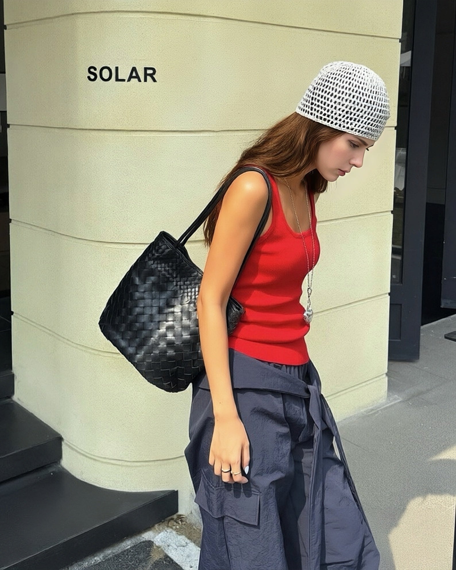 Mira Woven Bucket Bag